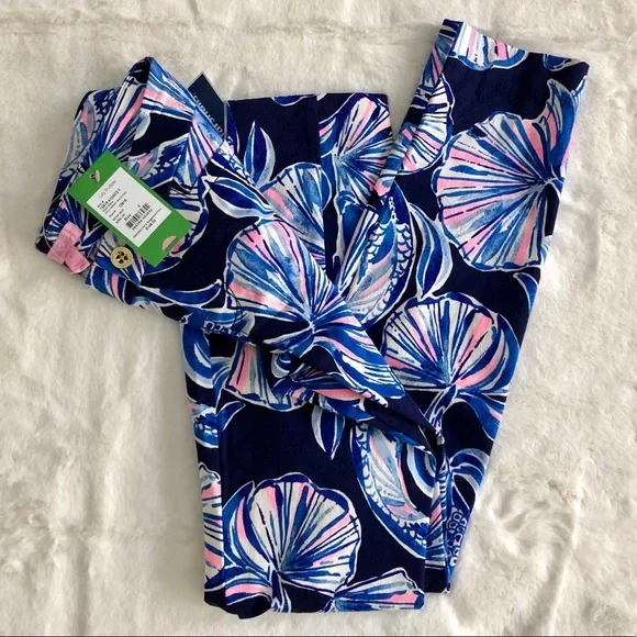 LILLY PULITZER NWT Seashell Pants Size 0 Pretty Feminine Dainty Summer - Picture 2 of 6